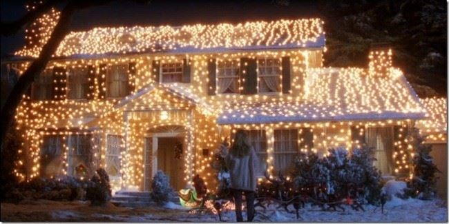 House Decorated in Holiday Lights