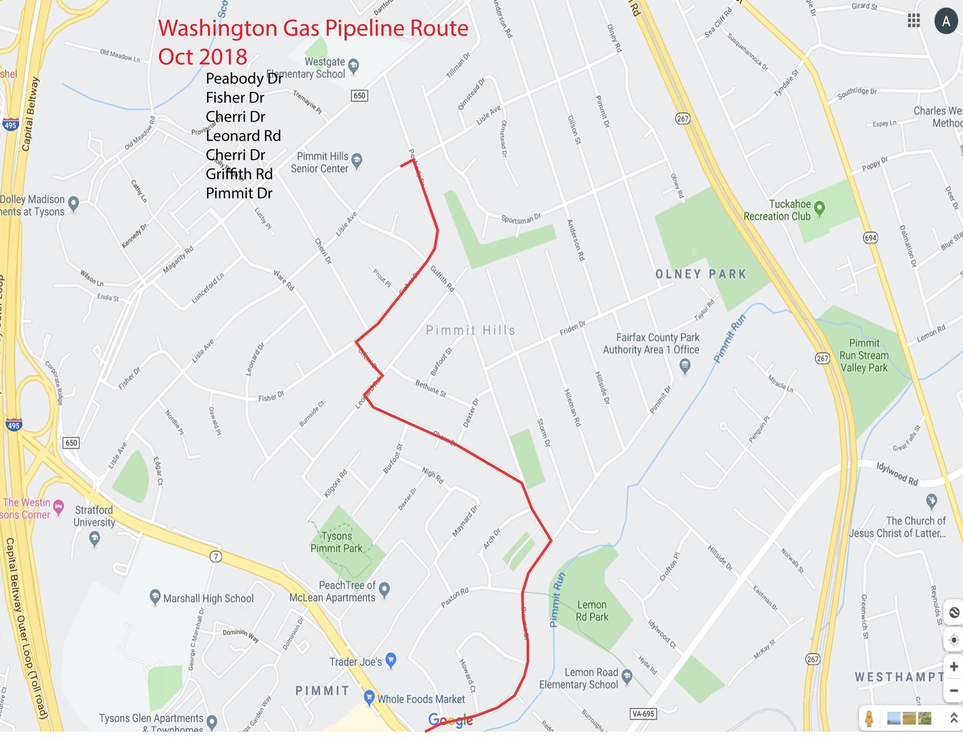 Washington Gas Map 2019 Pimmit Hills